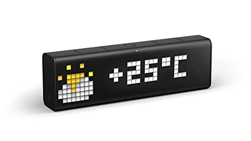 LaMetric LM 37X8 Time WLAN Tischuhr Schwarz Alarmzeiten 1, 20,1 x 6,1 x 3,6 Zentimeter