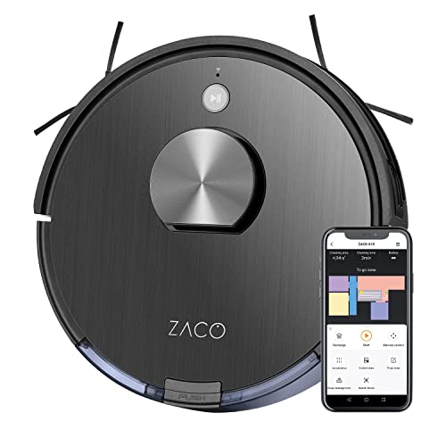 ZACO A10 Saugroboter mit Wischfunktion & Lasernavigation, bis 2h Laufzeit, Roboterstaubsauger mit Mapping, No Go Zonen, App & Alexa,...